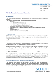 TIE-29: Refractive Index and Dispersion .