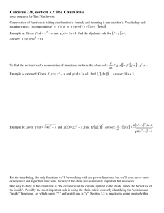 Calculus 220, section 3.2 The Chain Rule