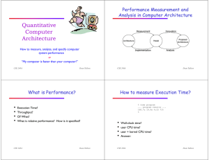 Quantitative Computer Architecture Performance Measurement and