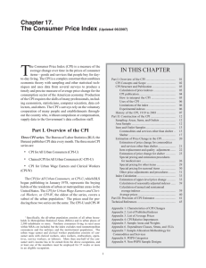 T Chapter 17. The Consumer Price Index IN THIS CHAPTER