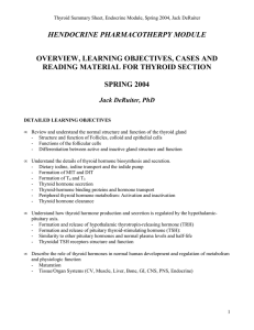 HENDOCRINE PHARMACOTHERPY MODULE OVERVIEW, LEARNING OBJECTIVES, CASES AND SPRING 2004