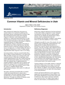 Common Vitamin and Mineral Deficiencies in Utah    Introduction