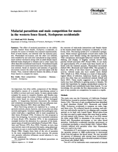 Malarial parasitism and male competition for mates