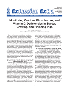 Monitoring Calcium, Phosphorous, and Vitamin D Deficiencies in Starter, Growing, and Finishing Pigs