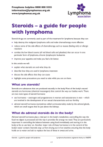 Steroids – a guide for people with lymphoma