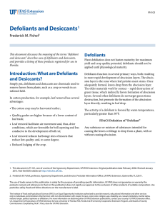 Defoliants and Desiccants Defoliants Frederick M. Fishel 1