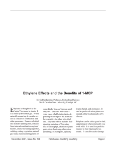 E Ethylene Effects and the Benefits of 1-MCP