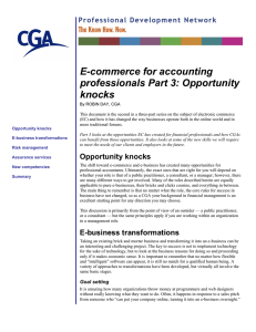 E-commerce for accounting professionals Part 3: Opportunity knocks