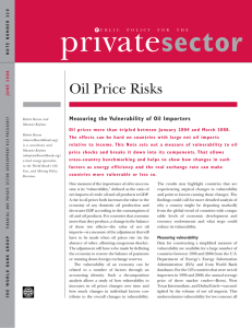 private sector Oil Price Risks Measuring the Vulnerability of Oil Importers