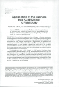 Application of the Business Risk Audit Model: A Field Study