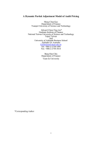 A Dynamic Partial Adjustment Model of Audit Pricing