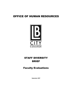 OFFICE OF HUMAN RESOURCES STAFF DIVERSITY BRIEF