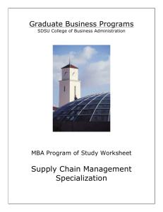 Supply Chain Management Graduate Business Programs