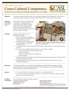 Cross-Cultural Competence Examining cross-cultural and diversity training for the U.S. military