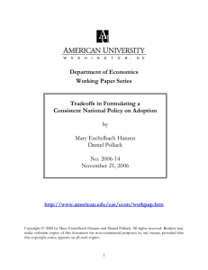 Department of Economics Working Paper Series Tradeoffs in Formulating a