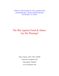 The War Against Fraud &amp; Abuse: Are We Winning?