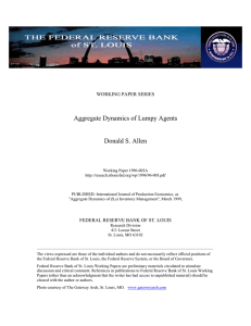 Aggregate Dynamics of Lumpy Agents Donald S. Allen WORKING PAPER SERIES