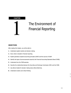 The Environment of Financial Reporting  CHAPTER