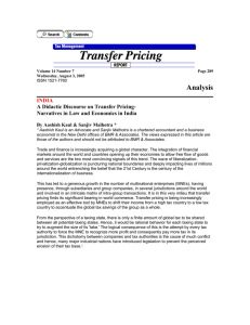 Analysis INDIA  A Didactic Discourse on Transfer Pricing-