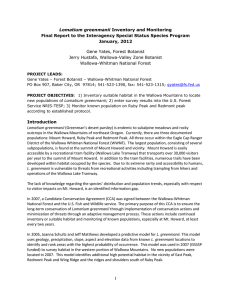 Lomatium greenmanii Final Report to the Interagency Special Status Species Program