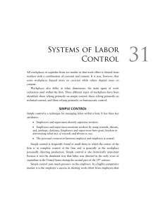 31 Systems of Labor Control