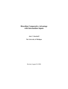 Ricardian Comparative Advantage with Intermediate Inputs  Revised, August 30, 2004