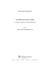 Tax Reform in the 21st Century Law &amp; Business