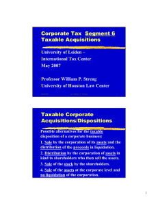 Corporate Tax  Segment 6 Taxable Acquisitions