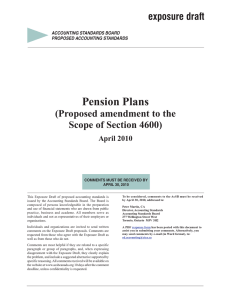 Pension Plans exposure draft (Proposed amendment to the Scope of Section 4600)