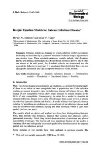 Mathematical Biology Integral Equation Models for Endemic Infectious Diseases*