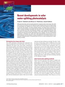 Recent  developments  in  solar water-splitting photocatalysis