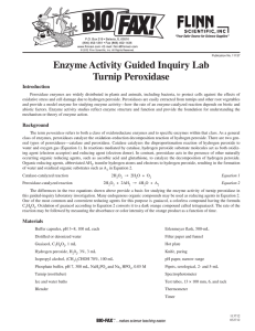 Enzyme Activity Guided Inquiry Lab Turnip Peroxidase Introduction