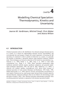 4 Modelling Chemical Speciation: Thermodynamics, Kinetics and Uncertainty