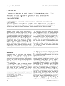 Combined factor V and factor VIII deficiency in a Thai