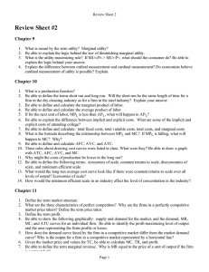 Review Sheet #2 Chapter 9