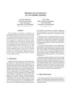 Elicitation of User Preferences by Cross Modality Matching