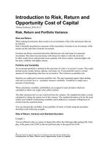 Introduction to Risk, Return and Opportunity Cost of Capital