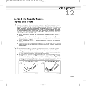 12 chapter: Behind the Supply Curve: Inputs and Costs
