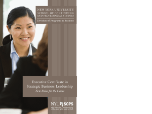 Executive Certificate in Strategic Business Leadership New Rules for the Game