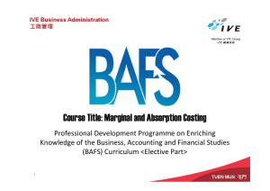 Course Title: Marginal and Absorption Costing