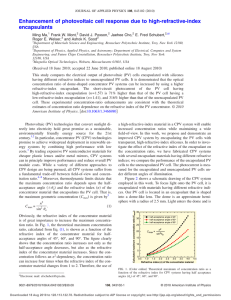 Enhancement of photovoltaic cell response due to high-refractive-index encapsulants Ming Ma,
