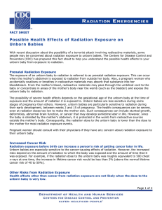 Possible Health Effects of Radiation Exposure on Unborn Babies  FACT SHEET