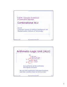 Arithmetic-Logic Unit (ALU) Combinational ALU