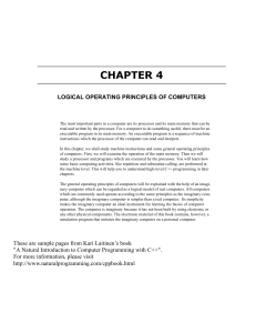 CHAPTER 4 LOGICAL OPERATING PRINCIPLES OF COMPUTERS