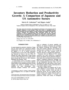 Inventory Reduction and Productivity Growth: A Comparison of Japanese
