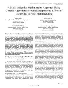 A Multi-Objective Optimization Approach Using Variability in Flow Manufacturing