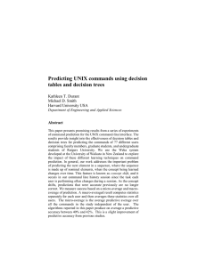 Predicting UNIX commands using decision tables and decision trees  Kathleen T. Durant