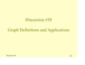 Discussion #30 Graph Definitions and Applications 1/23
