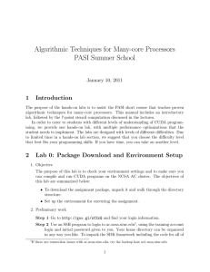 Algorithmic Techniques for Many-core Processors PASI Summer School 1 Introduction