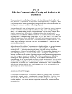 DO-IT Effective Communication: Faculty and Students with Disabilities